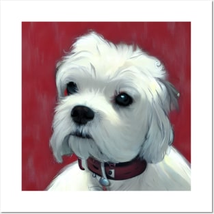 Cute Crusty White Dog Puppy Posters and Art